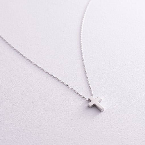 Колье "Крестик" в белом золоте кол02269 7