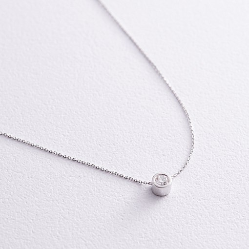 Золоте кольє з одним каменем (діамант) колб0104z