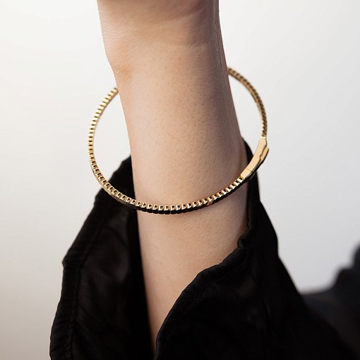 Жесткий браслет "Kylie" в желтом золоте б05543 6