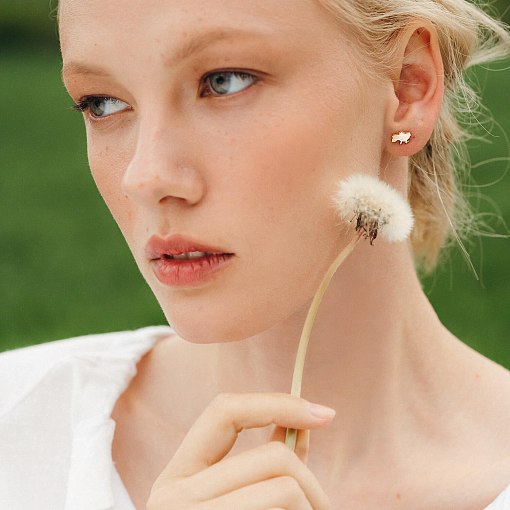 Золотые серьги - пусеты "Карта Украины" с07940 4