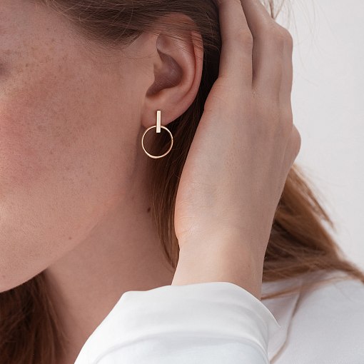 Золотые серьги - пусеты "Уверенность" с07913