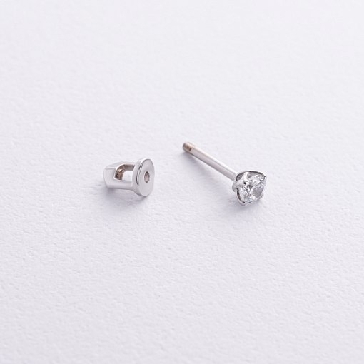 Моносерьга с фианитом (белое золото) с09143 3