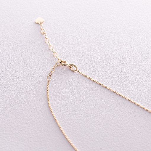 Золотое колье "Независимая" с шариками (синие и желтые фианиты) кол02321 5