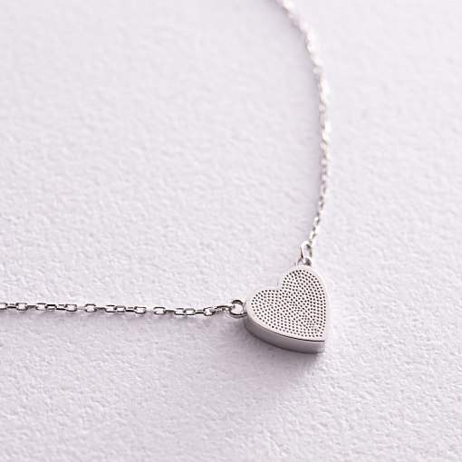 Колье "С Украиной в сердце" в белом золоте (голубая и желтая эмаль) кол02306 6