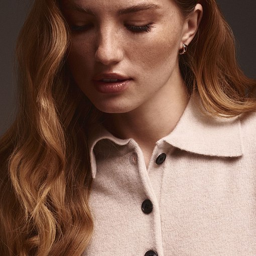 Серьги - кольца (белое золото) с07049 3