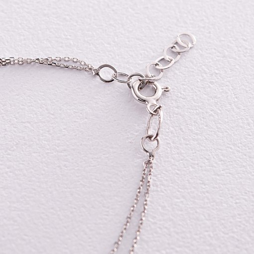 Браслет "Сердечко" в белом золоте б04560 5