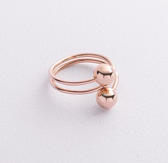 Кольцо "Шарики" в красном золоте к08245