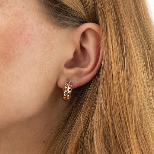 Серьги - кольца "Monica" в красном золоте с09087 3