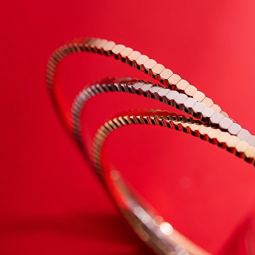 Жесткий браслет "Kylie" в белом золоте б05571 11