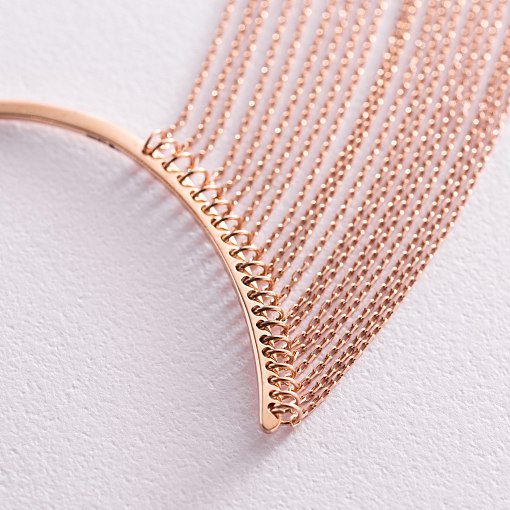 Серьга - каффа "Неповторимость" в красном золоте с07559 4