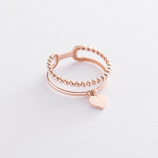 Золотое кольцо "Сердце" к05522
