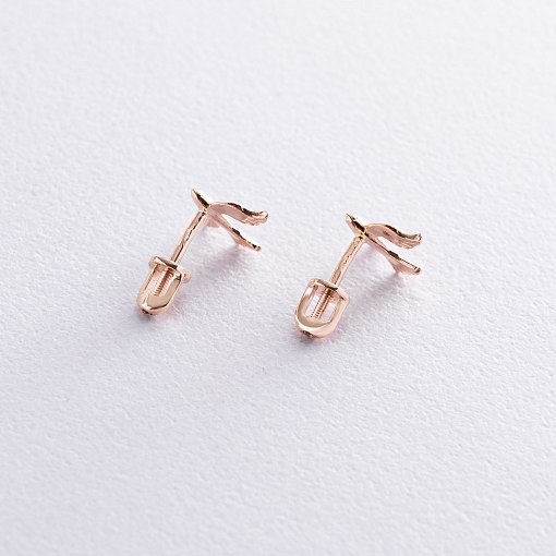 Золотые серьги - пусеты "Птички" с06888 4