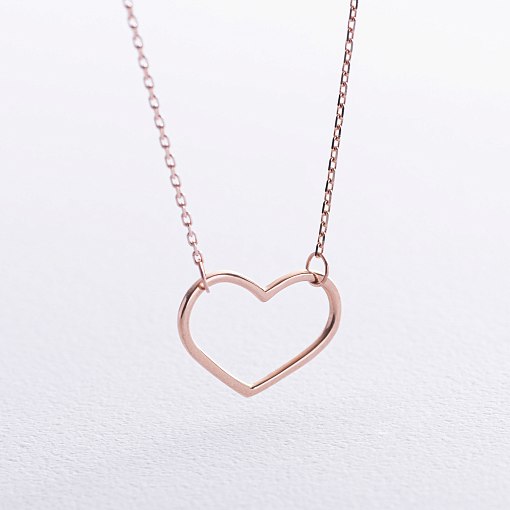 Колье "Сердечко" в красном золоте кол02471