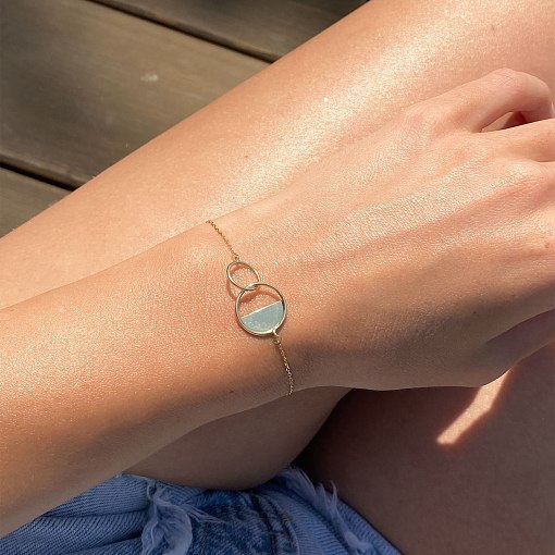 Золотой браслет "Переплетение" б04374 2