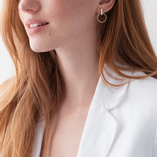 Золотые серьги - пусеты "Уверенность" с07913 6