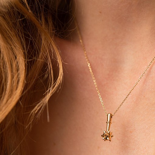 Колье "Булава" в желтом золоте кол02260 3