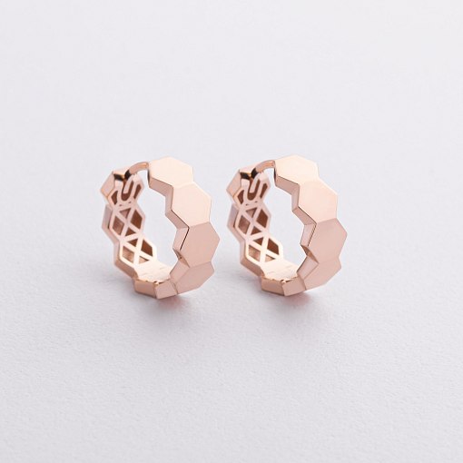 Серьги - кольца "Miranda" в красном золоте с09332