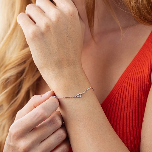 Золотой браслет "Сердечко" с бриллиантами 538431121 4