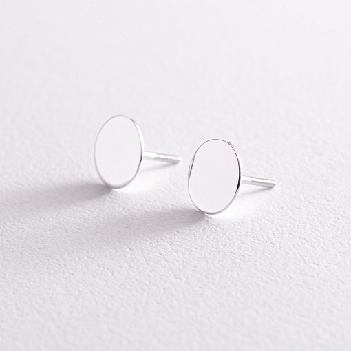 Золотые серьги - пусеты "Зеркальные" с07887 3