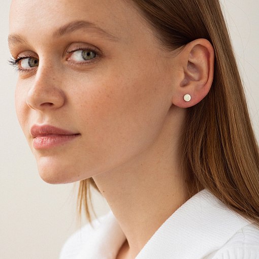 Моносерьга "Монетка" в желтом золоте с08627 4