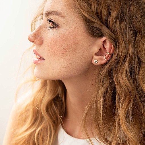 Серьга - каффа в желтом золоте с07920 9