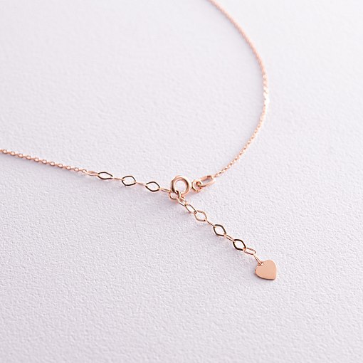 Колье "Сердечко" с фианитом (красное золото) кол02297 5