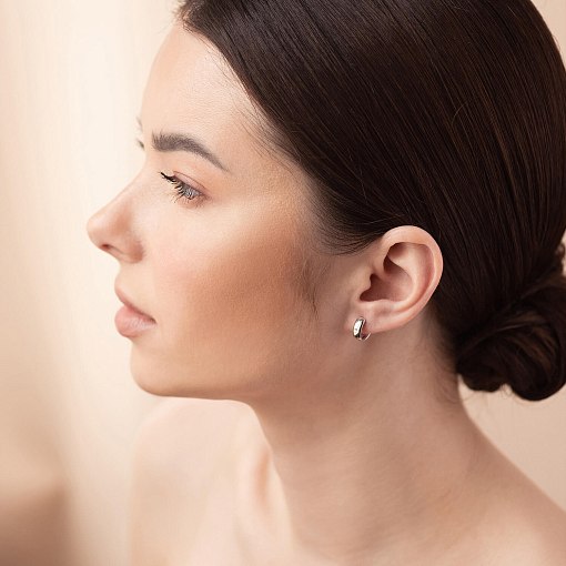 Серьги - кольца в белом золоте с08361 2