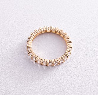 Кольцо "Paris" с дорожкой камней в желтом золоте к07201 №7