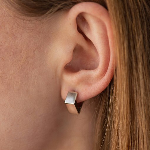 Серьги "Риск" в белом золоте с06994 6