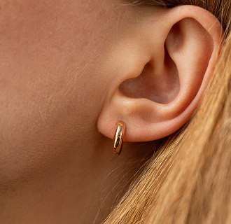 Серьги - кольца в красном золоте с09253 №2