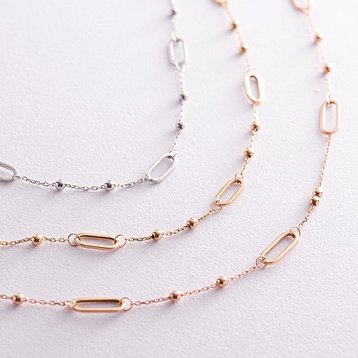 Колье - цепочка "Шарики" в желтом золоте кол02253 7