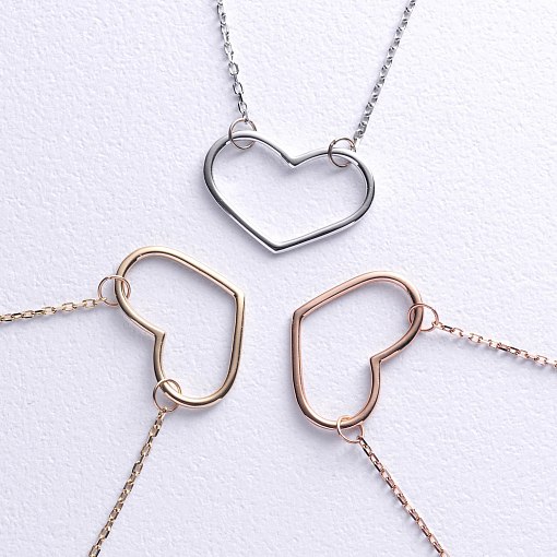 Колье "Сердечко" в желтом золоте кол02470 2