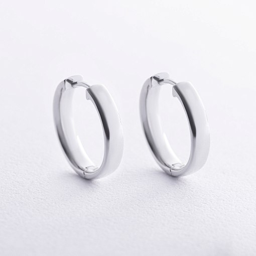 Серьги - кольца в белом золоте с08653