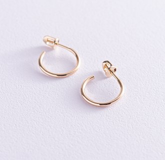 Серьги-пусеты "Келли" в желтом золоте с06989 №2