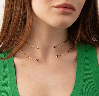 Колье - чокер "Demi" (красное золото) с шариками кол02602 №2