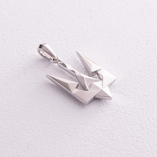 Кулон "Герб Украины - Тризуб" в белом золоте п03720