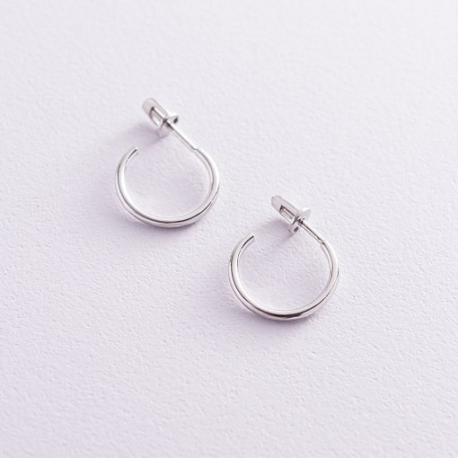 Серьги-пусеты "Келли" в белом золоте с06983 4