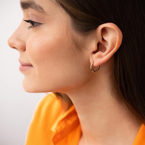 Серьги-кольца в желтом золоте с06457 2