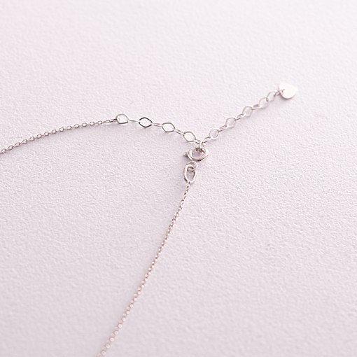 Двойное золотое колье - галстук "Украинка" (синие и желтые фианиты) кол02332 6