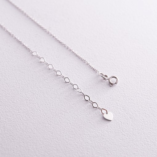 Колье "Сердечко" с фианитом (белое золото) кол02315 3