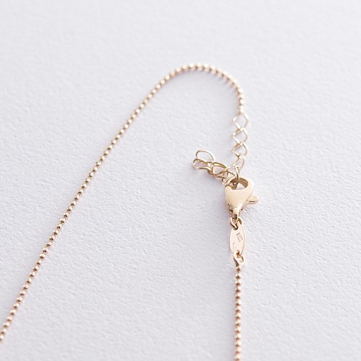 Шариковое колье "Сердечки" в желтое золоте кол01406 2