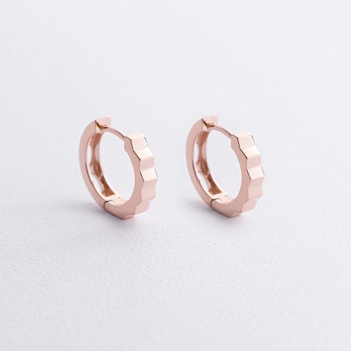 Серьги - кольца "Ruby" в красном золоте с09103