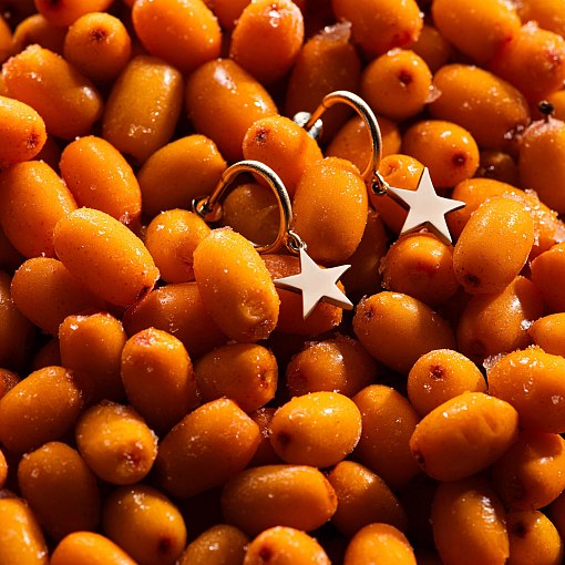 Золотые серьги - пусеты "Звездочки" с07395 2