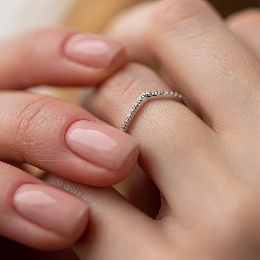 Кольцо "Особенное" с фианитами (белое золото) к07218 6