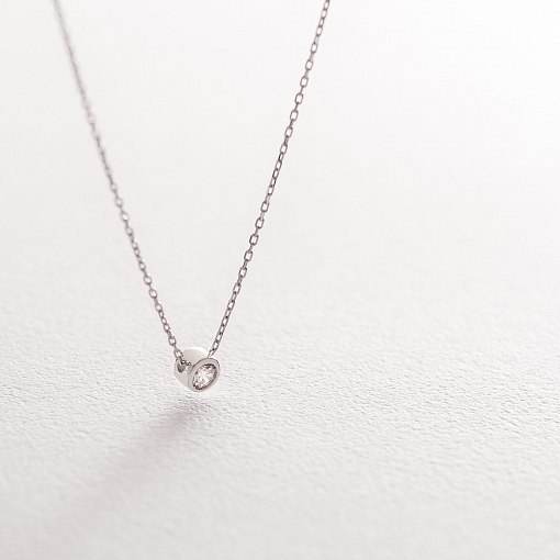 Кольє Мінімал в білому золоті кол00721 5