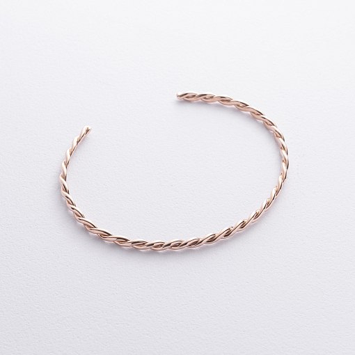 Жесткий золотой браслет "Переплетение" б05531 3