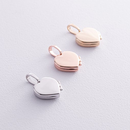 Золотой кулон для фотографии "Сердце" п02848 7