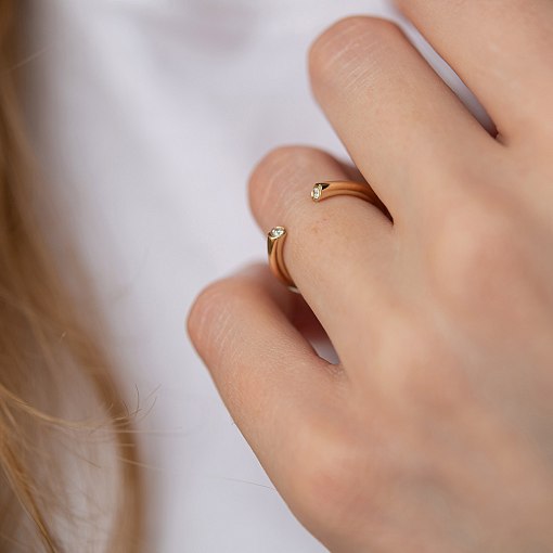 Кольцо "Джолин" в желтом золоте (фианиты) к07480 3