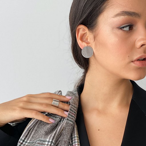 Серьги "Большие кометы" в белом золоте с06677 9