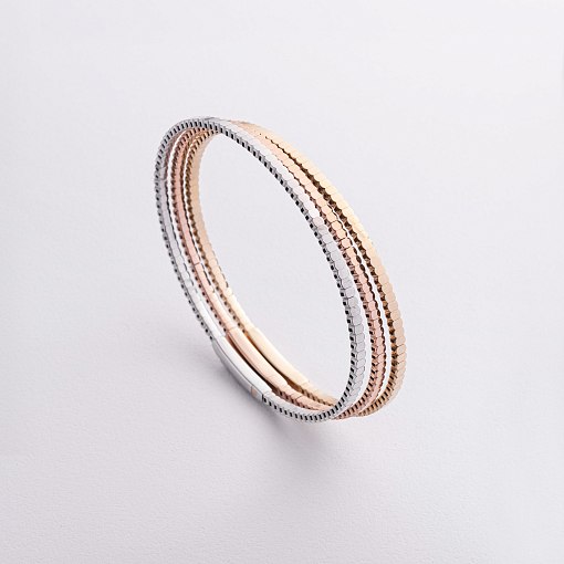 Жесткий браслет "Kylie" в желтом золоте б05543 3